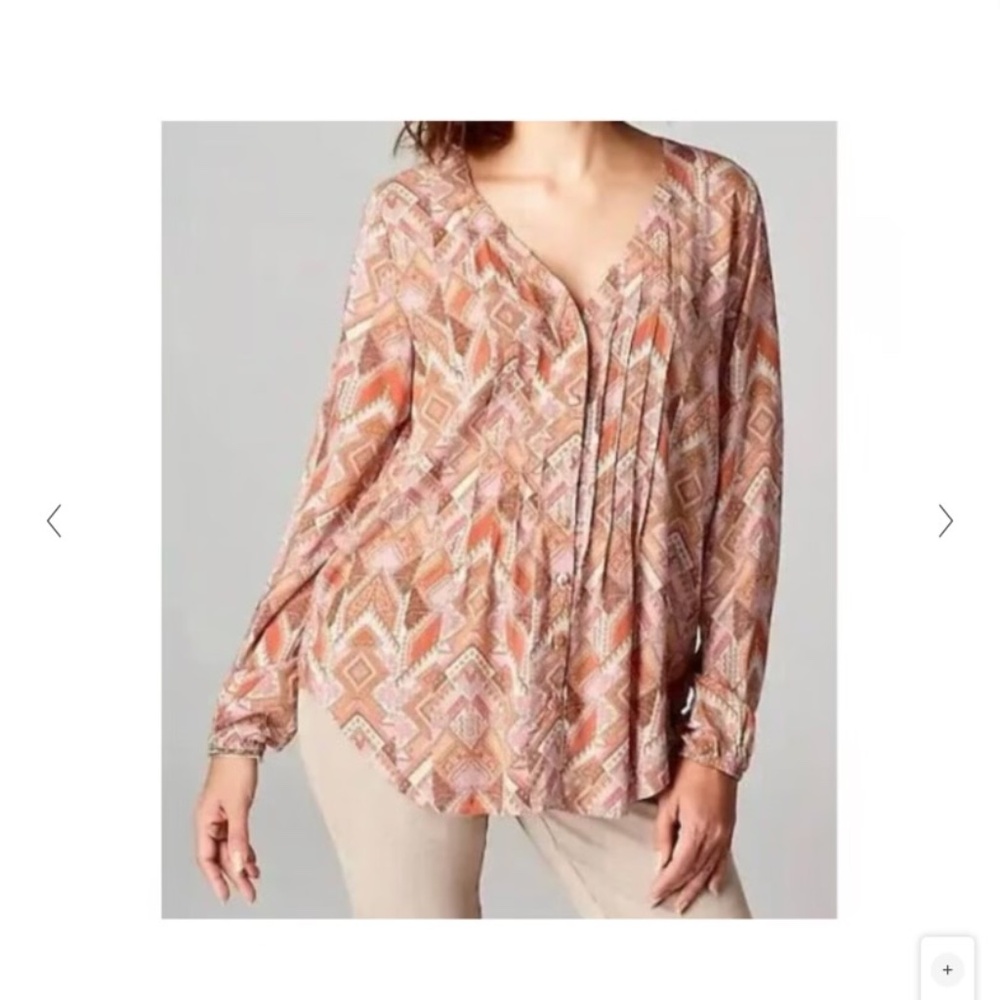 J. Jill Patchwork Blouse Shirt Sz. XL - Picture 1 of 4